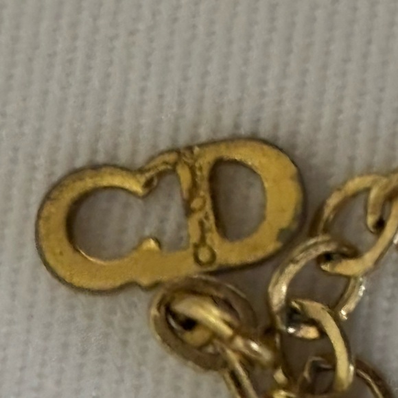 Christian Dior Vintage 18 K Gold plated CD Logo Necklace - Picture 6 of 7